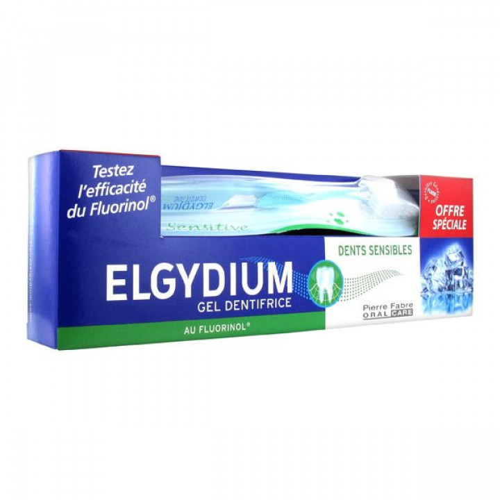 Elgydium Sensitive зубная паста 75 мл + Мягкая зубная щетка