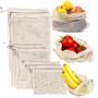 Многоразовая хлопковая сумка для покупок, хранения фруктов и овощей, S