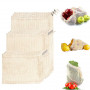 Многоразовая хлопковая сумка для покупок, хранения фруктов и овощей, M