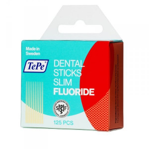 TePe Dental Sticks Slim тонкие березовые зубочистки, обогащенные фтором. 125 шт.