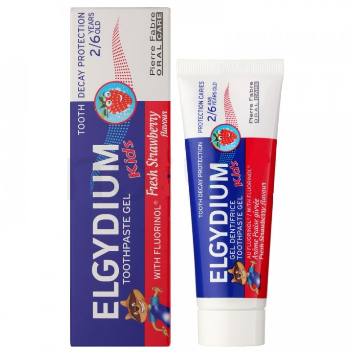 ELGYDIUM Kids зубная паста для детей 2-6 лет клубника
